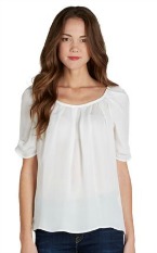 Eleanor white silk joie blouse
