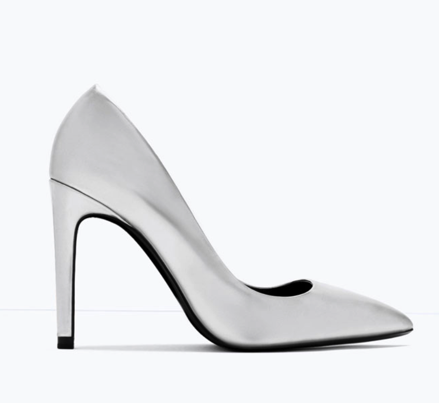 metallic leather pump Zara Seek Wander Share