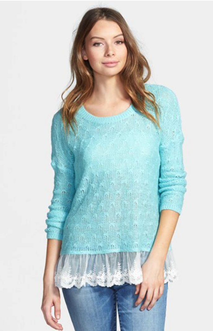 lace hem sweater Nordstrom Seek Wander Share